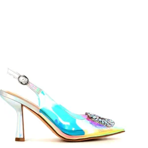 Cinders Shoe Heaven Heeled | Occasion Shoes*Alma En Pena Galaxy Silver Crystal Court