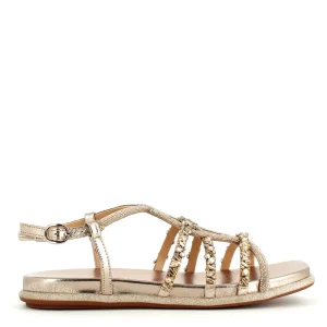 Cinders Shoe Heaven Occasion Shoes*Alma En Pena Gladiator Diamante Sandal Bronze