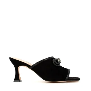 Cinders Shoe Heaven Occasion Shoes*Caprice Occasion Mule Black Suede