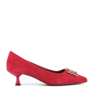 Cinders Shoe Heaven Occasion Shoes*Cinders Edit Kitten Heel Court with Buckle Red