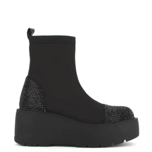 Cinders Shoe Heaven Casual Ankle | Ankle*Cinders Edit Platform Stretch Ankle Boot Jet Black