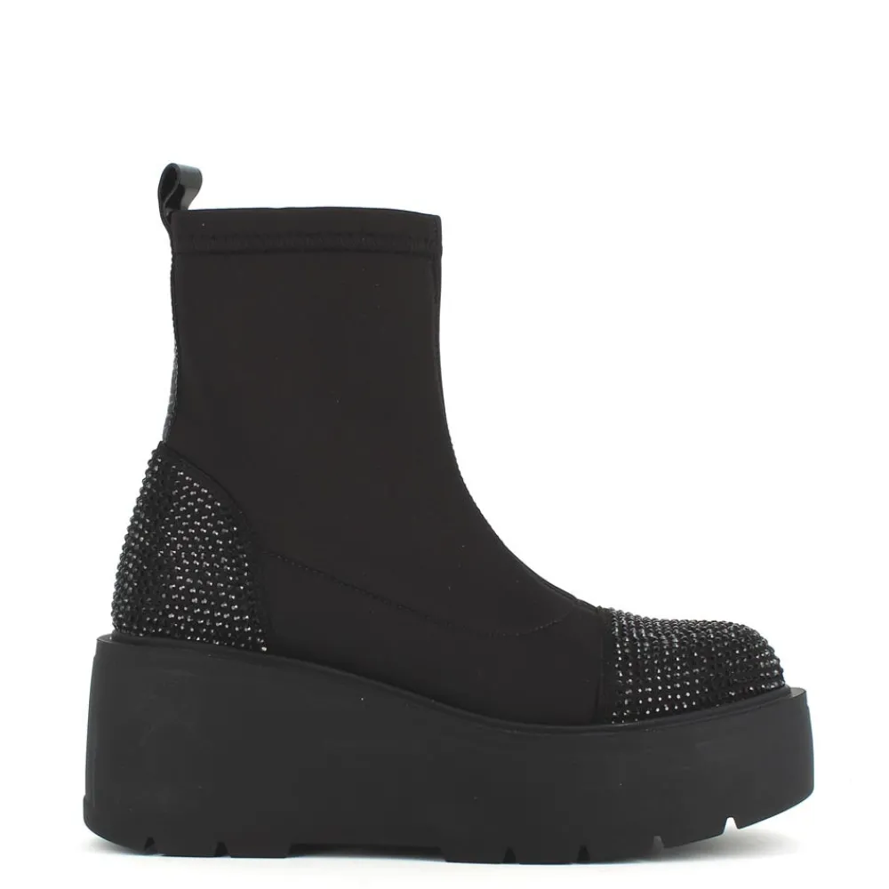 Cinders Shoe Heaven Casual Ankle | Ankle*Cinders Edit Platform Stretch Ankle Boot Jet Black