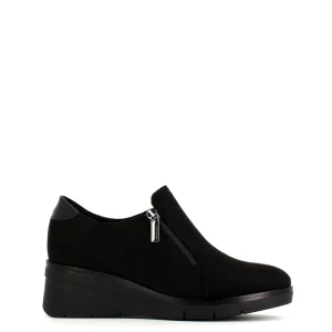 Cinders Shoe Heaven Wedge*Comart Double Zip Wedge Shoe Black
