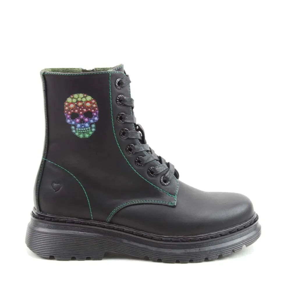 Cinders Shoe Heaven Ankle*Heavenly Feet Cruz Ankle Boot Skull