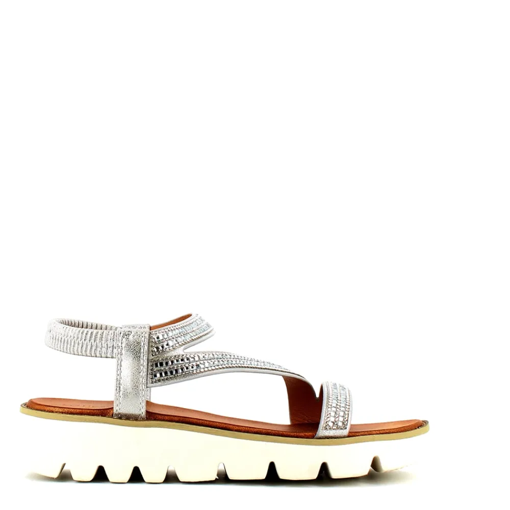 Cinders Shoe Heaven Flat | Wedge Sandals*Heavenly Feet Fresco Sandal Silver
