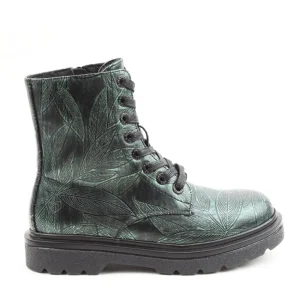 Cinders Shoe Heaven Casual Ankle | Ankle*Heavenly Feet Justina Leaves Print Deep Emerald