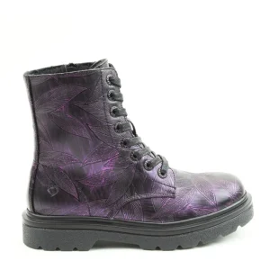 Cinders Shoe Heaven Ankle*Heavenly Feet Justina Leaves Print Deep Purple