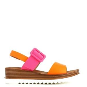 Cinders Shoe Heaven Wedge Sandals*Heavenly Feet Pistachio Orange Fuchsia