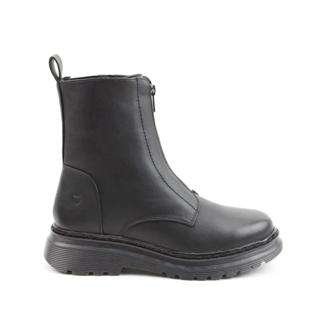 Cinders Shoe Heaven Casual Ankle | Ankle*Heavenly Feet Yolanda Zip Boot Black