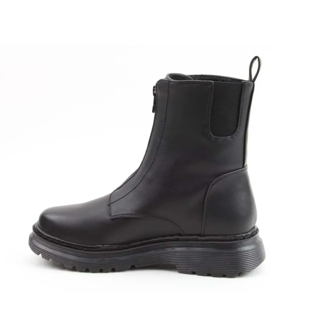 Cinders Shoe Heaven Casual Ankle | Ankle*Heavenly Feet Yolanda Zip Boot Black