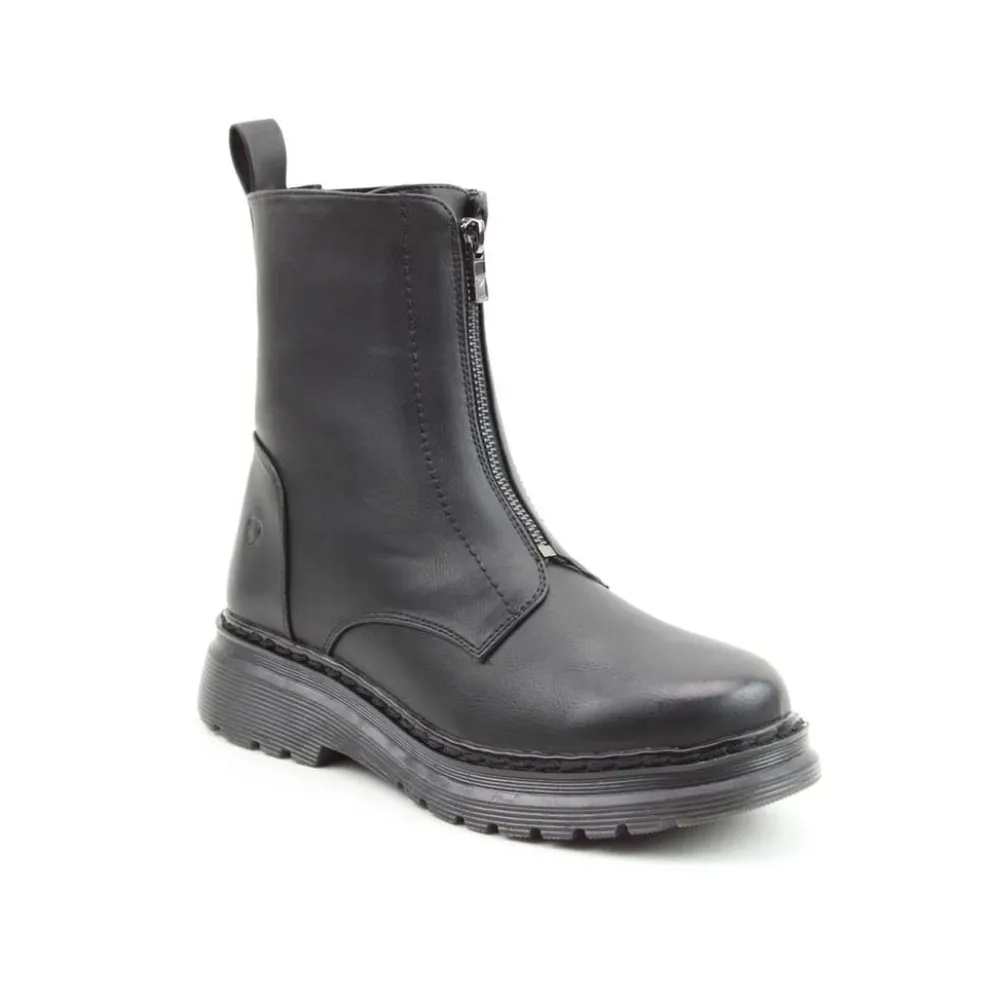 Cinders Shoe Heaven Casual Ankle | Ankle*Heavenly Feet Yolanda Zip Boot Black