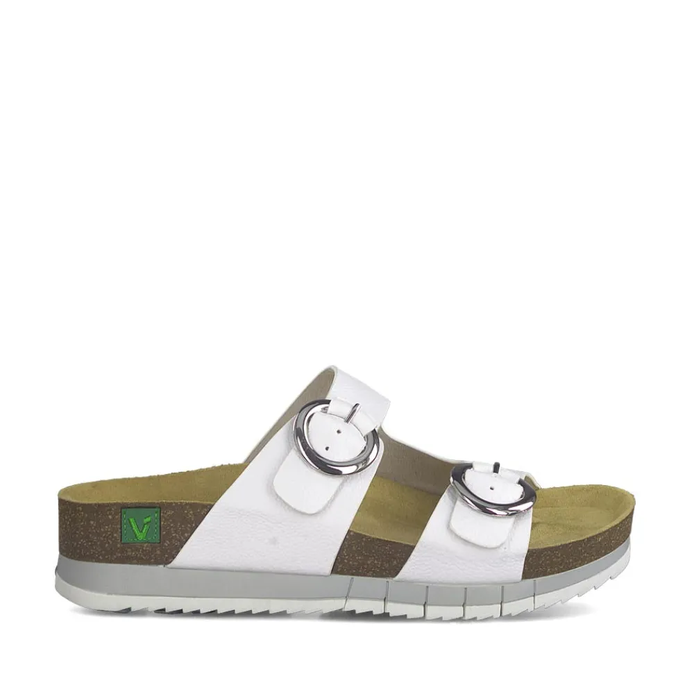 Cinders Shoe Heaven Flat*Jana Buckle Sandal White