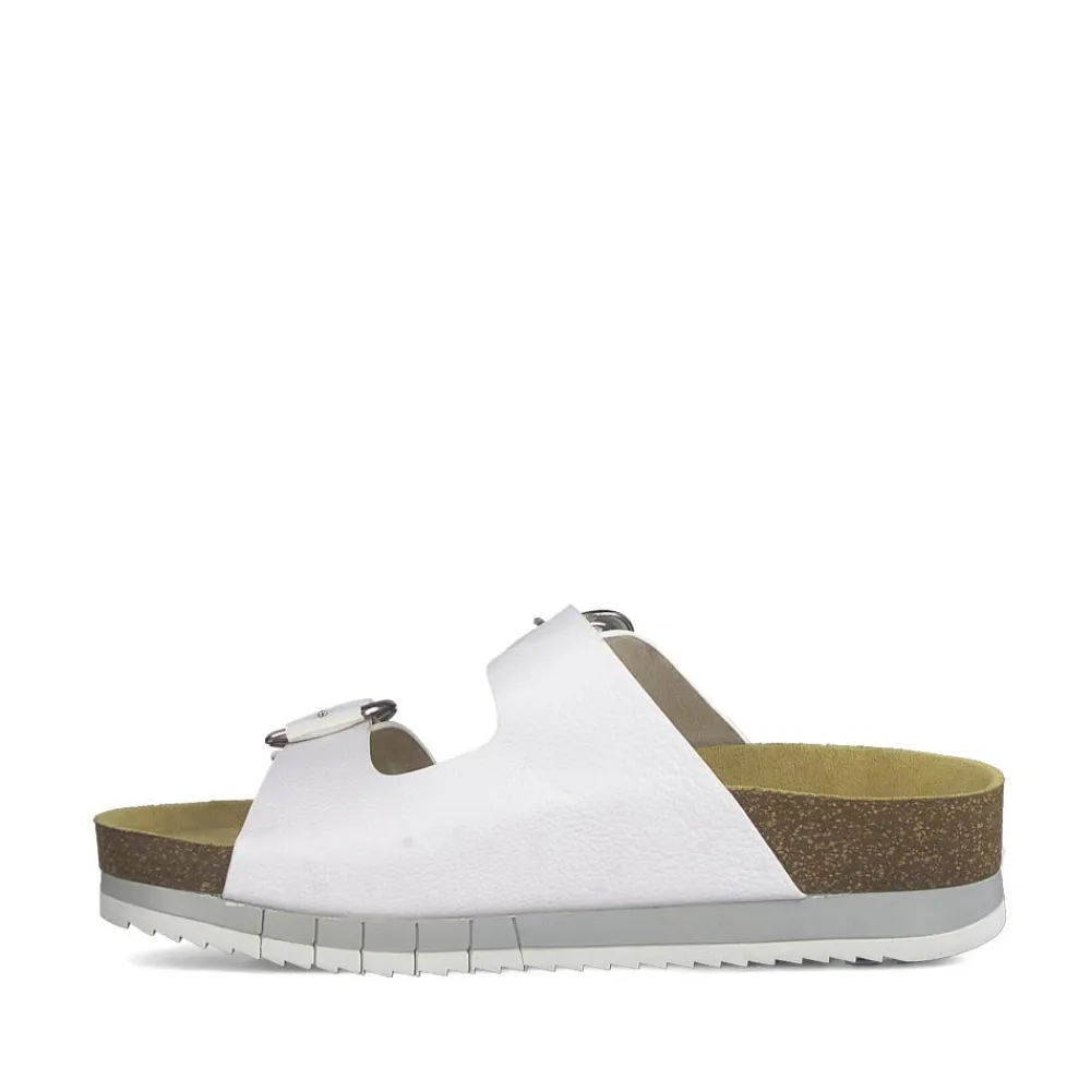 Cinders Shoe Heaven Flat*Jana Buckle Sandal White
