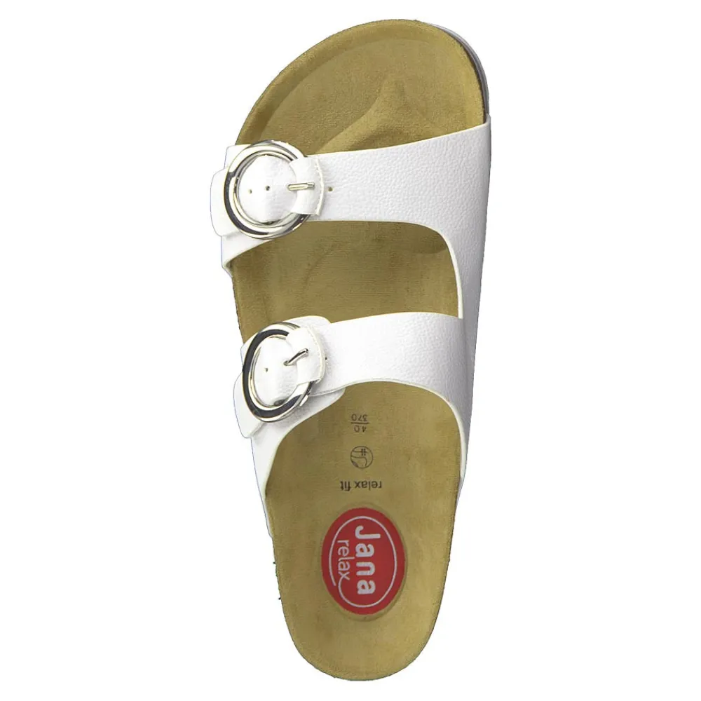 Cinders Shoe Heaven Flat*Jana Buckle Sandal White