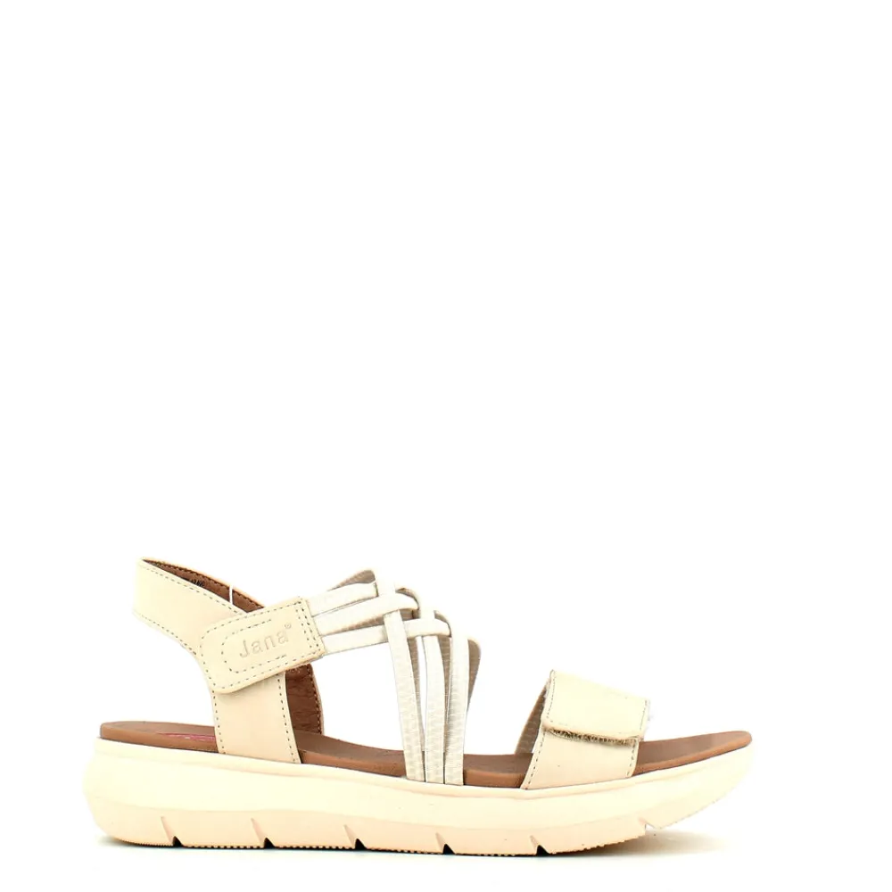 Cinders Shoe Heaven Flat | Wedge Sandals*Jana Strappy Velcro Sandal Beige