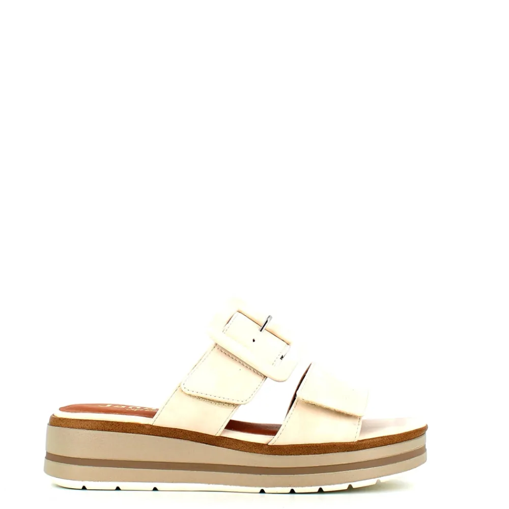 Cinders Shoe Heaven Wedge Sandals*Jana Wedge Buckle Sandal Beige