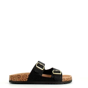Cinders Shoe Heaven Flat*Le Arlésiennes Summer Slide Black