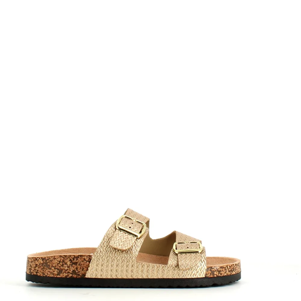 Cinders Shoe Heaven Flat*Le Arlésiennes Summer Slide Gold