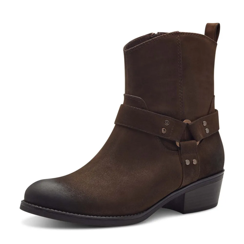 Cinders Shoe Heaven Casual Ankle | Ankle*Marco Tozzi Cowboy Boot Cafe Nubuck