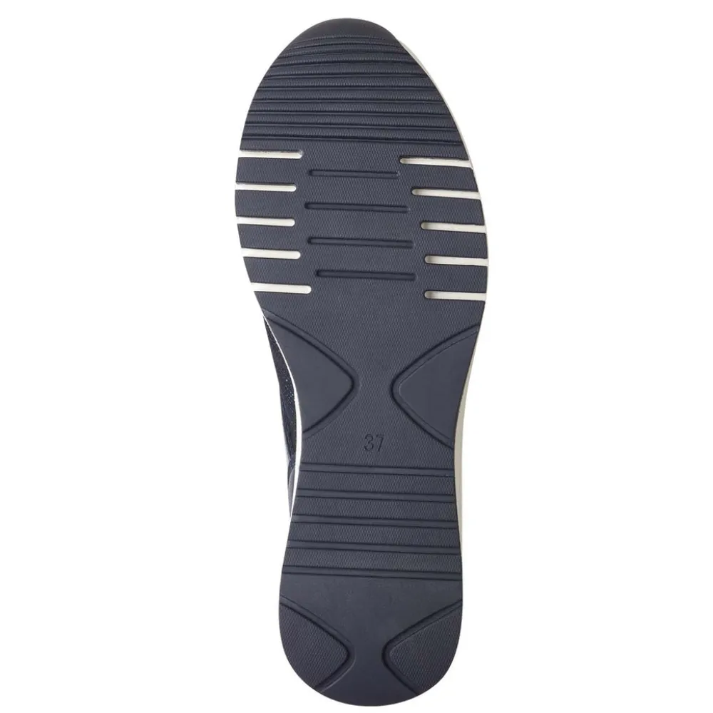 Cinders Shoe Heaven Trainers | Wedge*Marco Tozzi Wedge Laced Trainer Navy