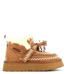 Cinders Shoe Heaven Casual Ankle | Ankle*Nan-Ku Couture Embroidered Boot Camel