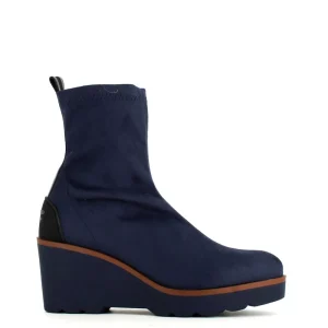 Cinders Shoe Heaven Ankle*Pedro Miralles Stretch Wedge Ankle Boot Navy