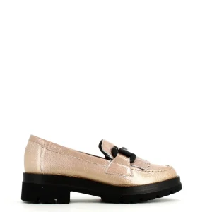 Cinders Shoe Heaven Wedge*Pitillos Classic Penny Loafer Taupe Patent