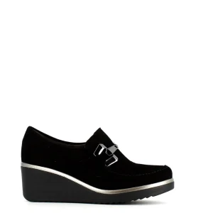 Cinders Shoe Heaven Wedge*Pitillos High Wedge Shoe with Buckle Black