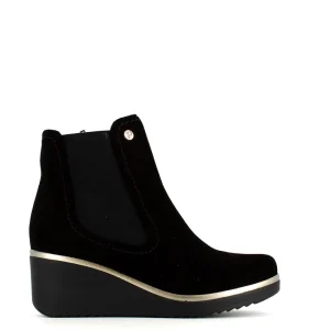 Cinders Shoe Heaven Ankle*Pitillos High Wedge Suede Boot Black