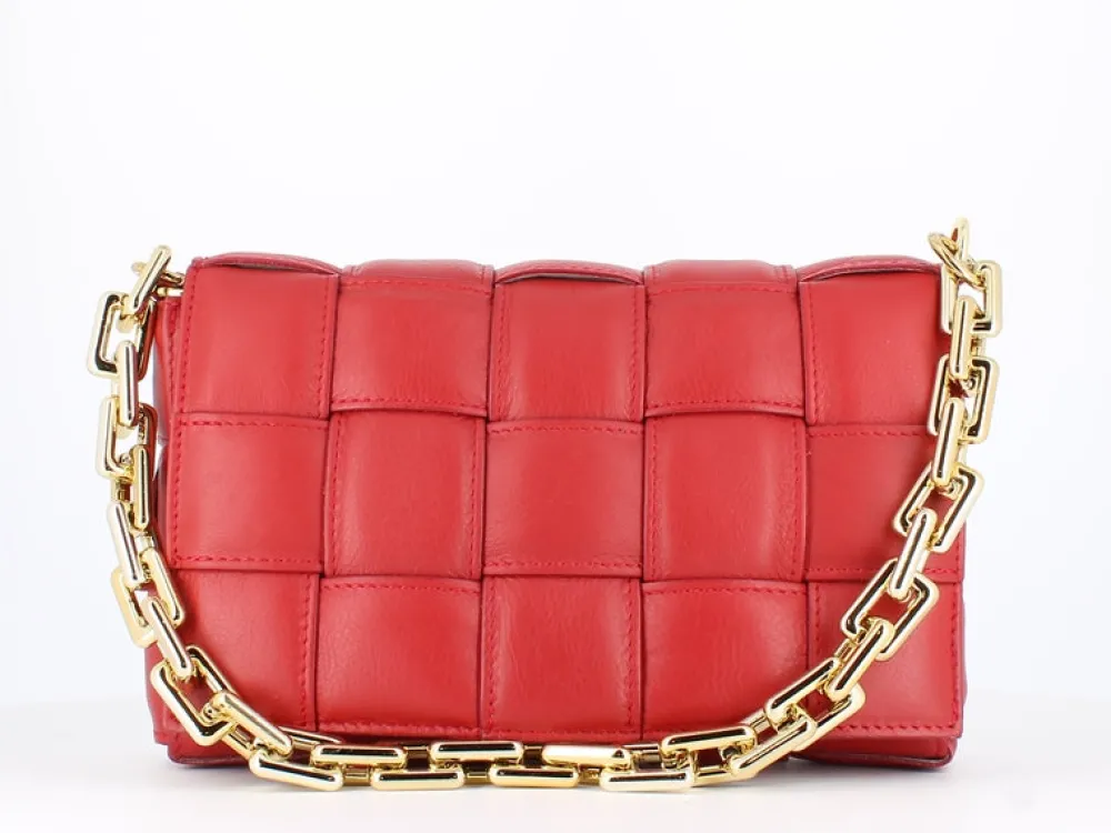 Cinders Shoe Heaven Bags & Accessories*Pulicati Soft Leather Weave Bag Rosso