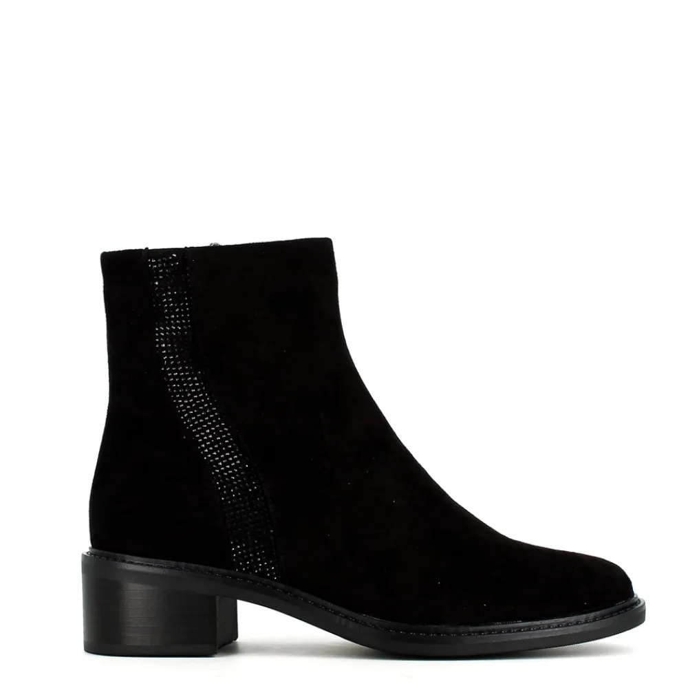 Cinders Shoe Heaven Ankle*Regarde Le Ciel Moira Suede Ankle Boot Black
