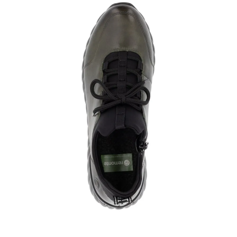 Cinders Shoe Heaven Trainers | Wedge*Remonte Casual Shoe Forest Leaf/Black