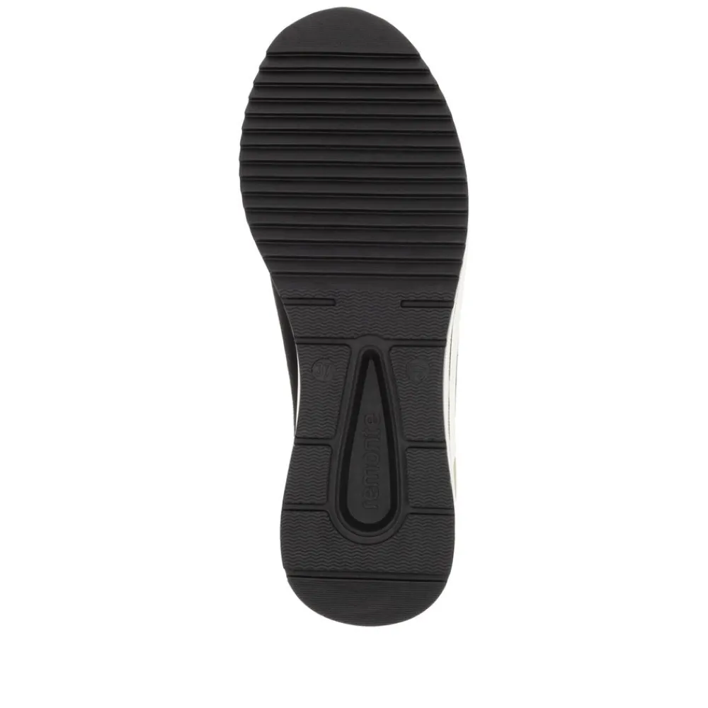 Cinders Shoe Heaven Trainers | Wedge*Remonte Casual Wedge Black Micro Print