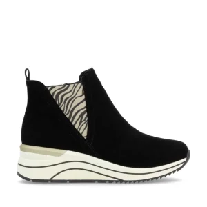 Cinders Shoe Heaven Casual Ankle | Ankle*Remonte Chelsea Wedge Ankle Boot Black/Tiger Print