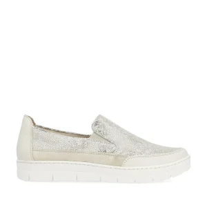 Cinders Shoe Heaven Wedge*Remonte Classic Loafer Shell Metal