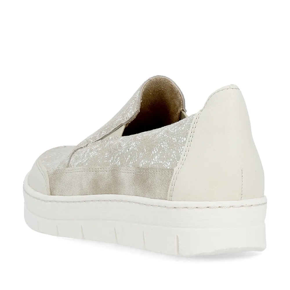 Cinders Shoe Heaven Wedge*Remonte Classic Loafer Shell Metal