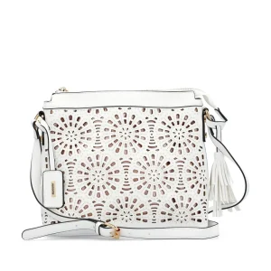 Cinders Shoe Heaven Bags & Accessories*Remonte Floral Cutout Messenger Bag White