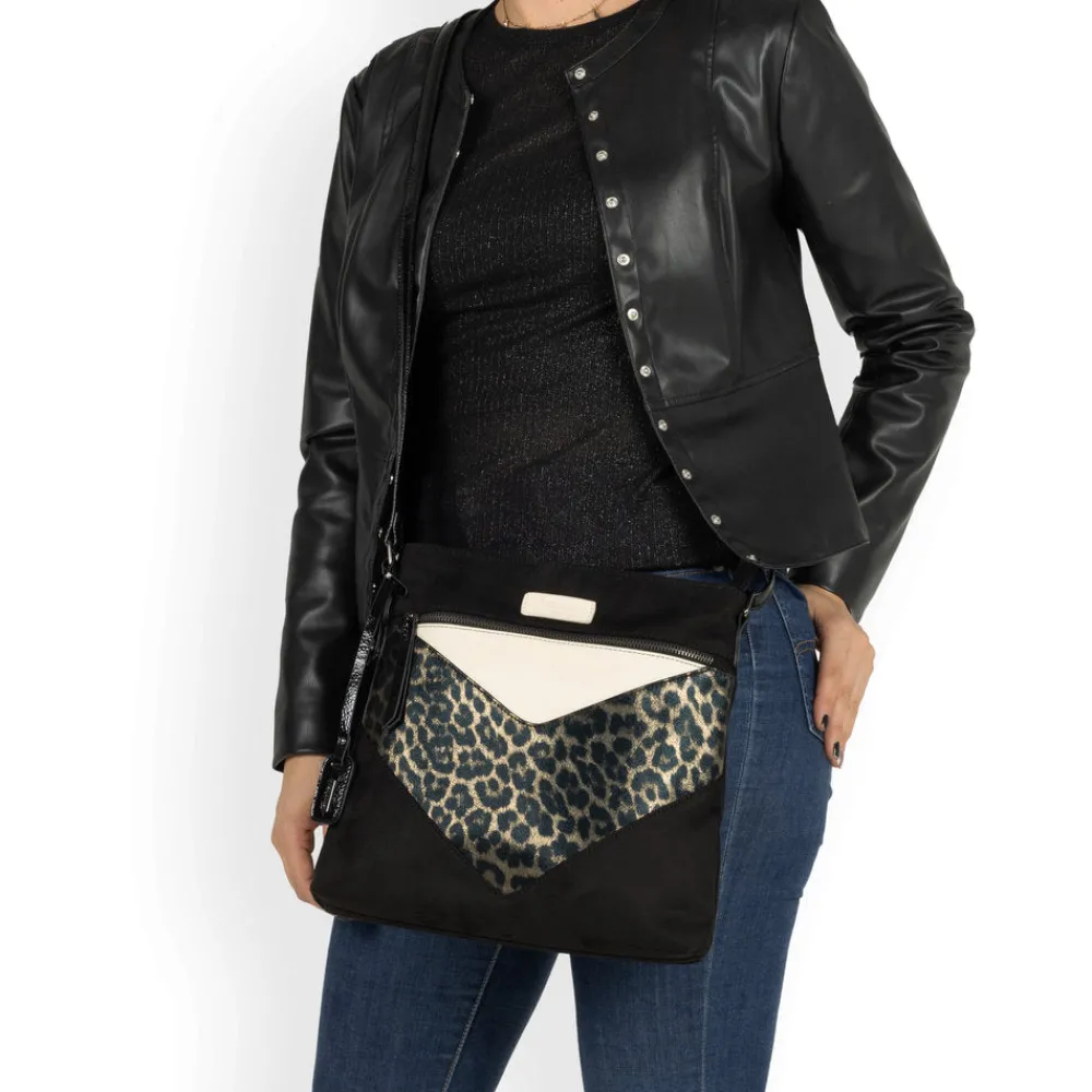 Cinders Shoe Heaven Bags & Accessories*Remonte Large Shoulder Bag Black Leopard Print