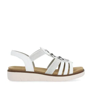 Cinders Shoe Heaven Wedge Sandals*Remonte Low Wedge Sandal White/Silver