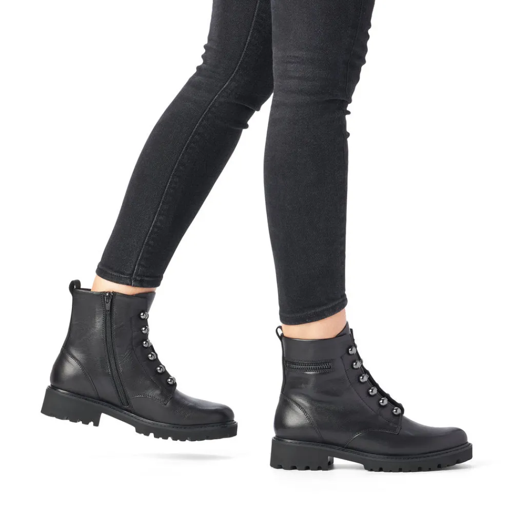Cinders Shoe Heaven Casual Ankle | Ankle*Remonte Military Style Ankle Boot Black