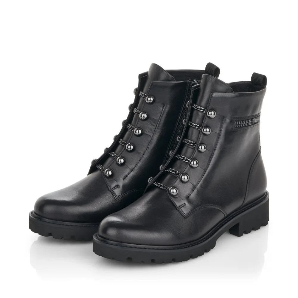 Cinders Shoe Heaven Casual Ankle | Ankle*Remonte Military Style Ankle Boot Black
