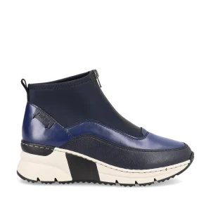 Cinders Shoe Heaven Casual Ankle | Ankle*Rieker Ankle Boot with Front Zipper Navy