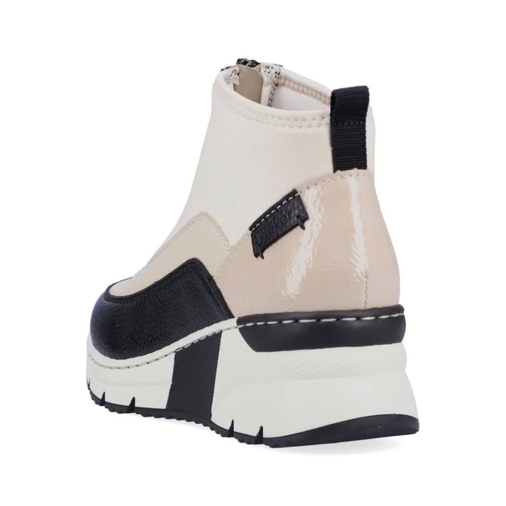 Cinders Shoe Heaven Casual Ankle | Ankle*Rieker Ankle Boot with Front Zipper Cream