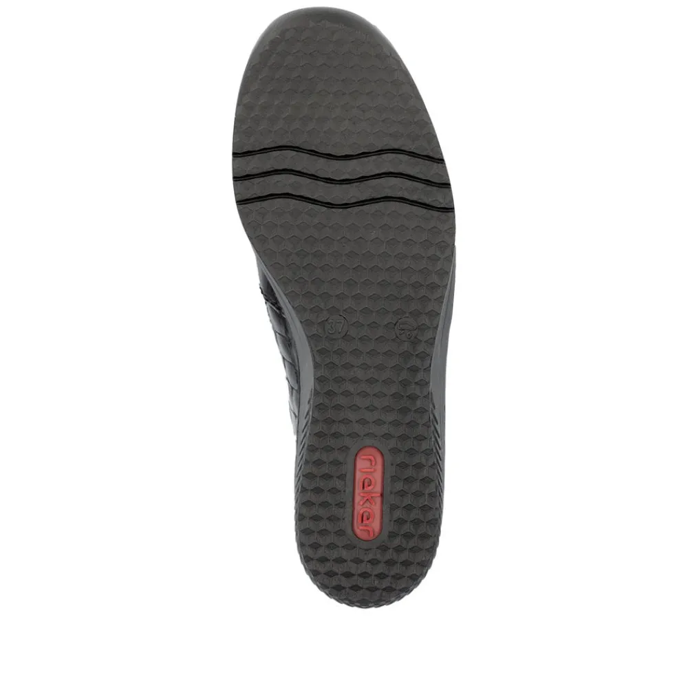 Cinders Shoe Heaven Wedge*Rieker Classic Shoe Black Patent