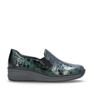 Cinders Shoe Heaven Wedge*Rieker Classic Shoe Green Patent Comb