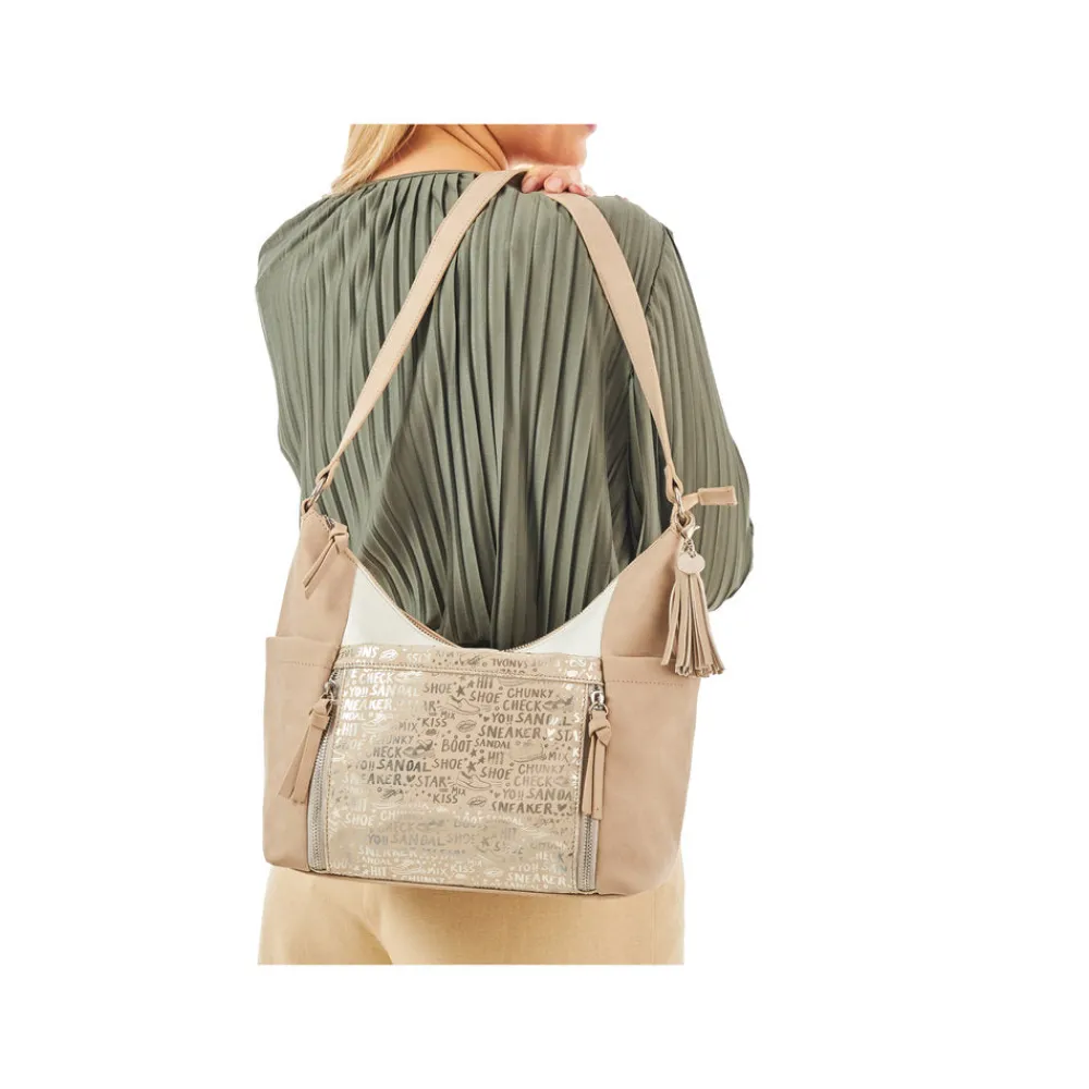 Cinders Shoe Heaven Bags & Accessories*Rieker Classic Shoulder Bag Silver/Beige