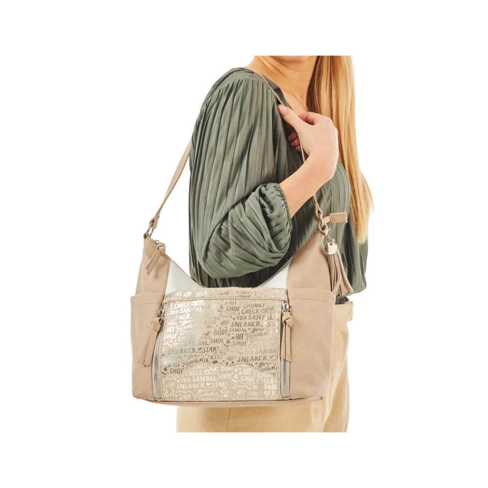 Cinders Shoe Heaven Bags & Accessories*Rieker Classic Shoulder Bag Silver/Beige