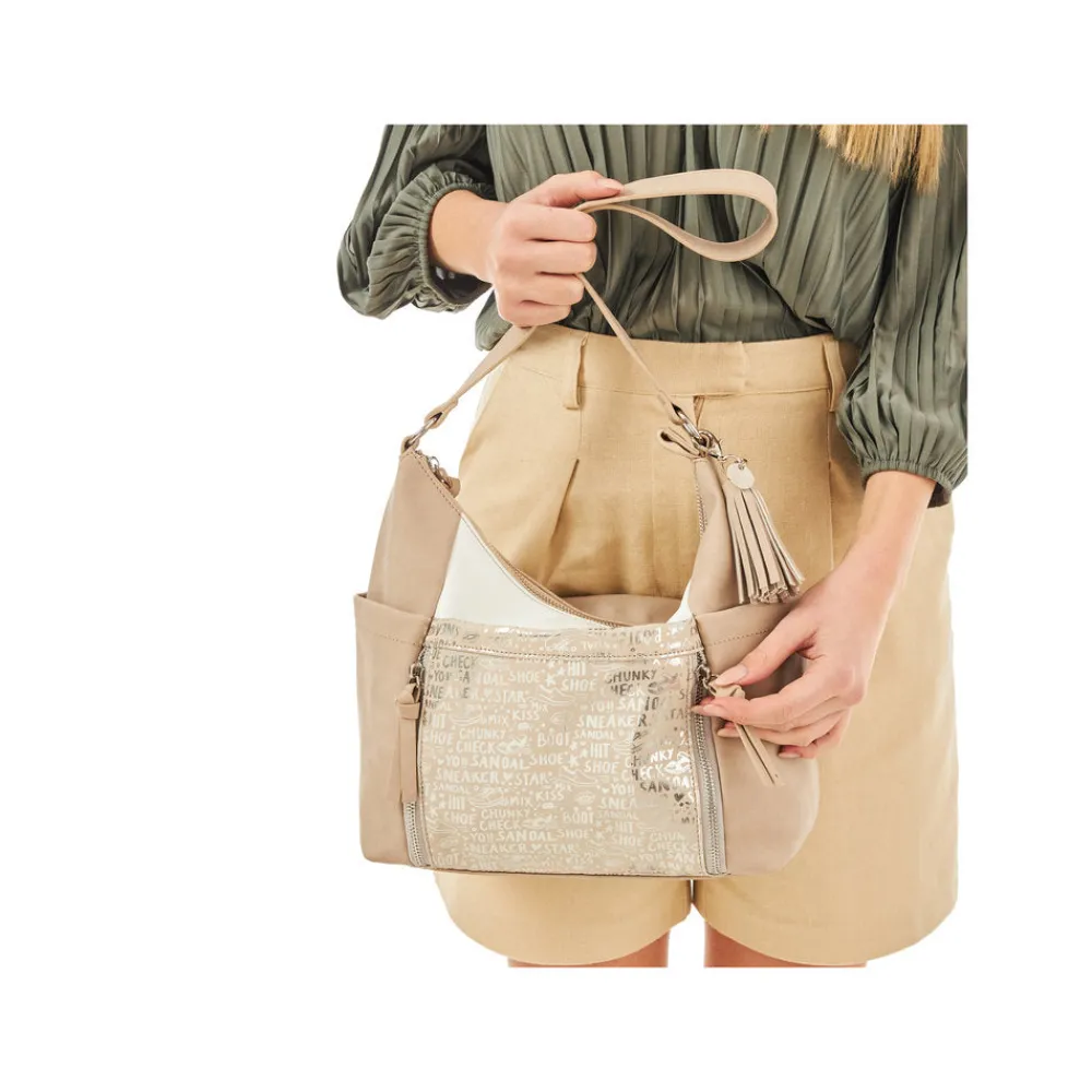 Cinders Shoe Heaven Bags & Accessories*Rieker Classic Shoulder Bag Silver/Beige
