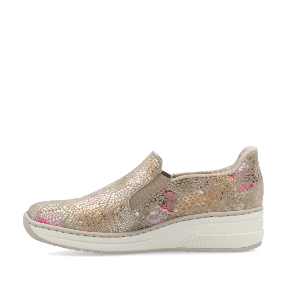 Cinders Shoe Heaven Wedge*Rieker Classic Summer Wedge Loafer Multi