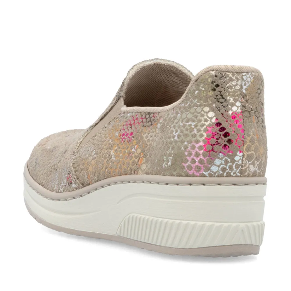 Cinders Shoe Heaven Wedge*Rieker Classic Summer Wedge Loafer Multi